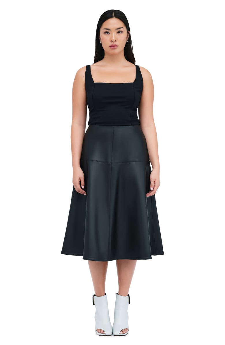 Marcella Lexi Faux Leather Skirt, Alternate, color, Black
