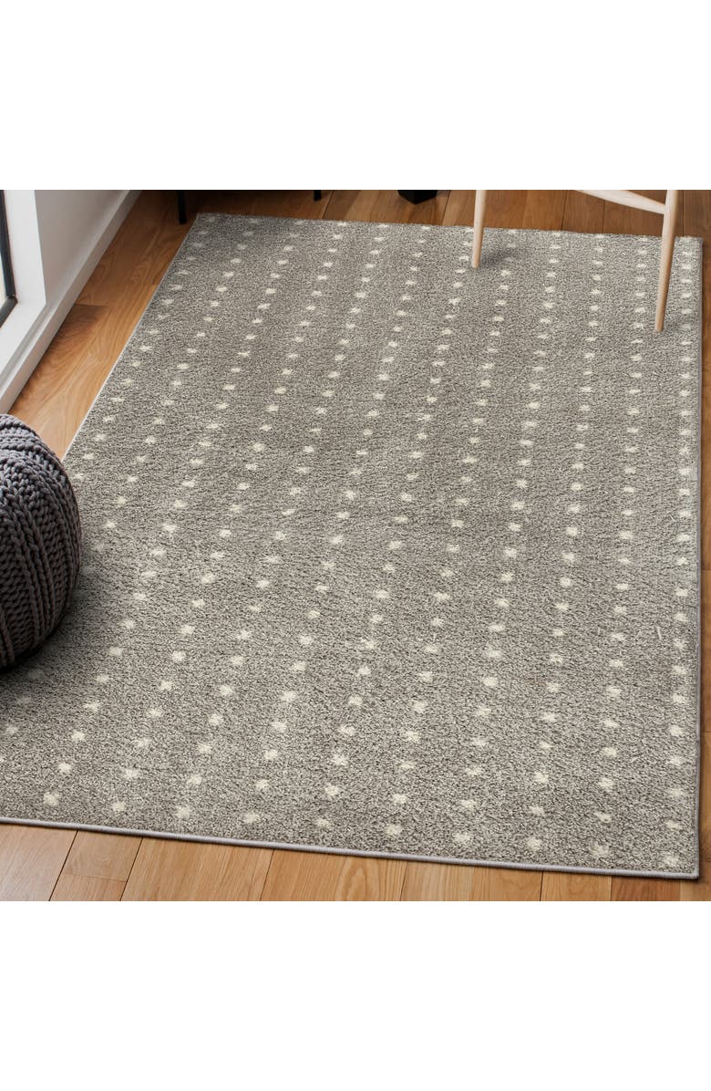 JONATHAN Y Pele Modern Geometric Dot Shag Area Rug, Alternate, color, Gray/Ivory