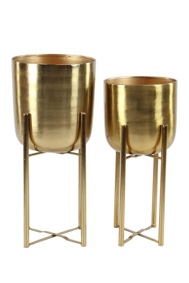 Floor Planters - Set of 2, Main, color, GOLD