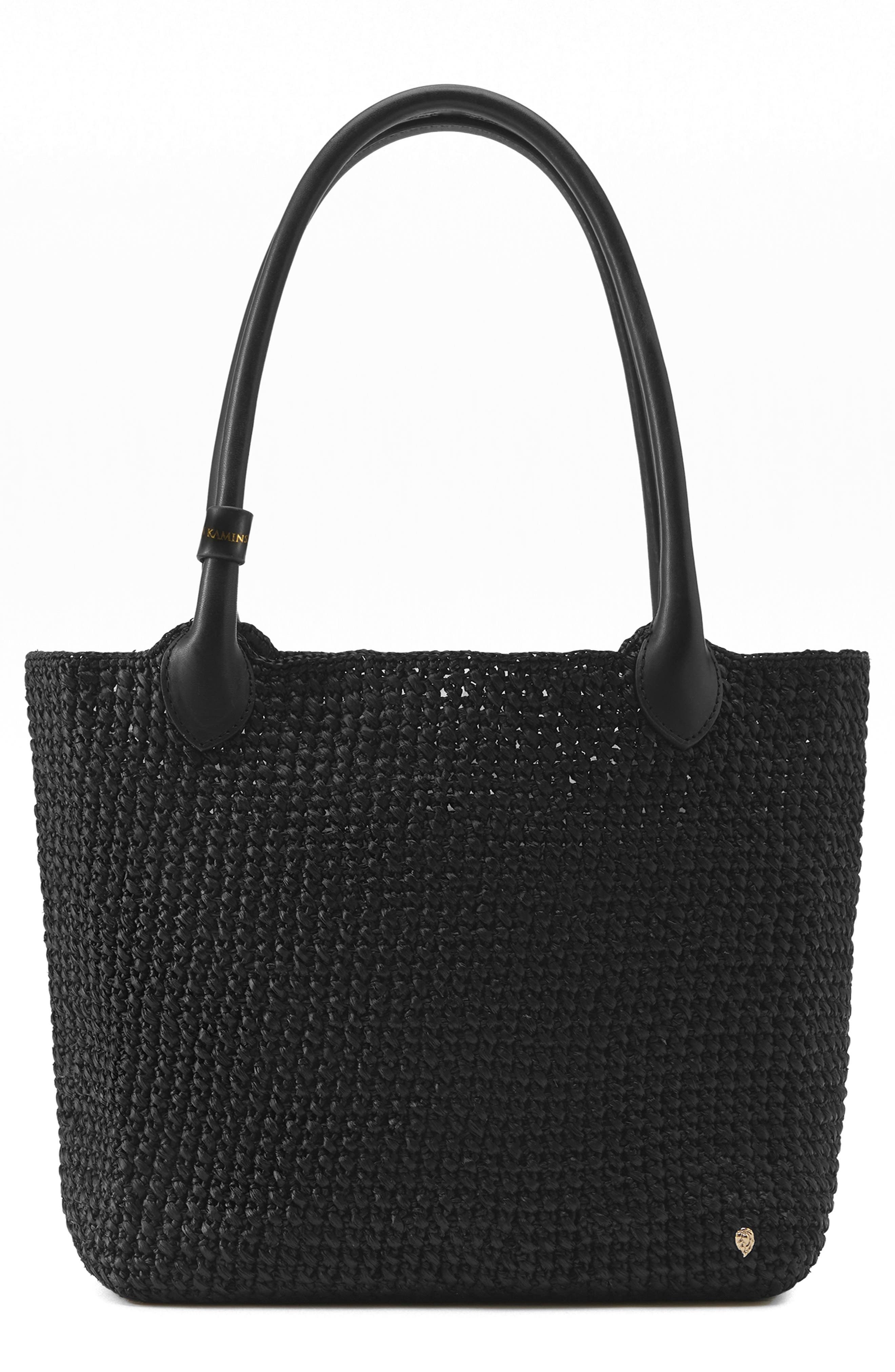 Helen Kaminski Ampara Woven Tote Bag, Main, color, Charcoal/ Black