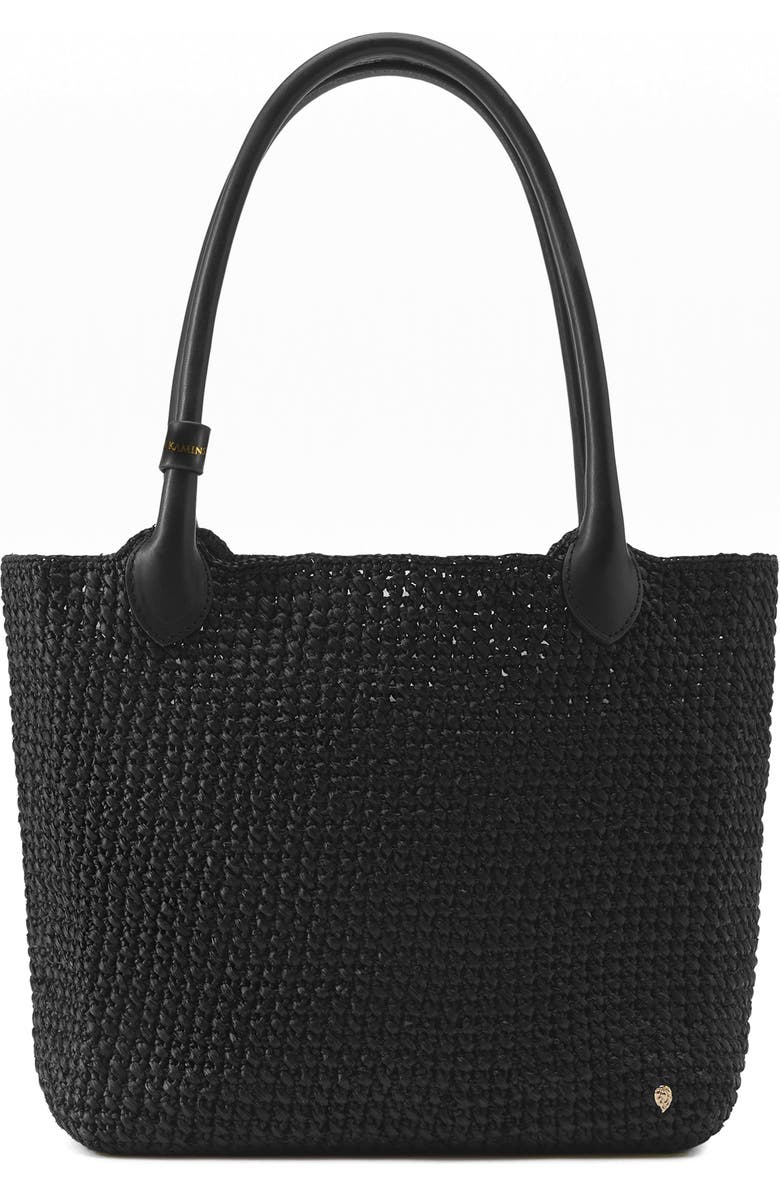 Helen Kaminski Ampara Woven Tote Bag, Main, color, Charcoal/ Black