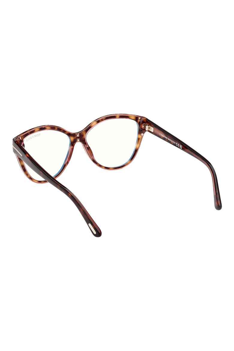 54mm Cat Eye Blue Light Blocking Optical Glasses, Alternate, color, HAVANA AND PINK / T LOGO