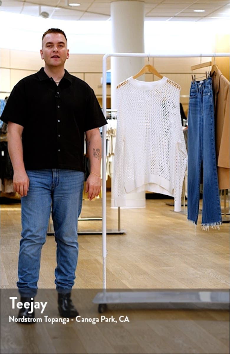 Hilary Long Sleeve Open Knit Cover-Up Sweater Tunic, sales video thumbnail