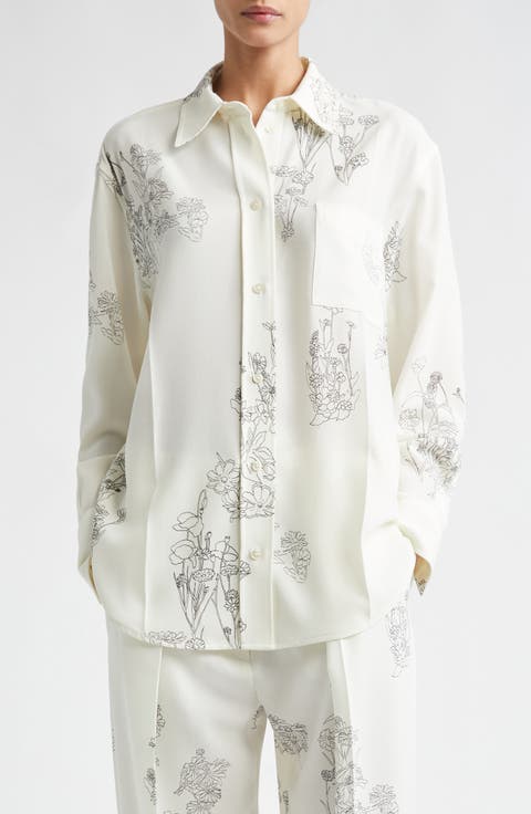 Floral Print Sable Cady Button-Up Shirt