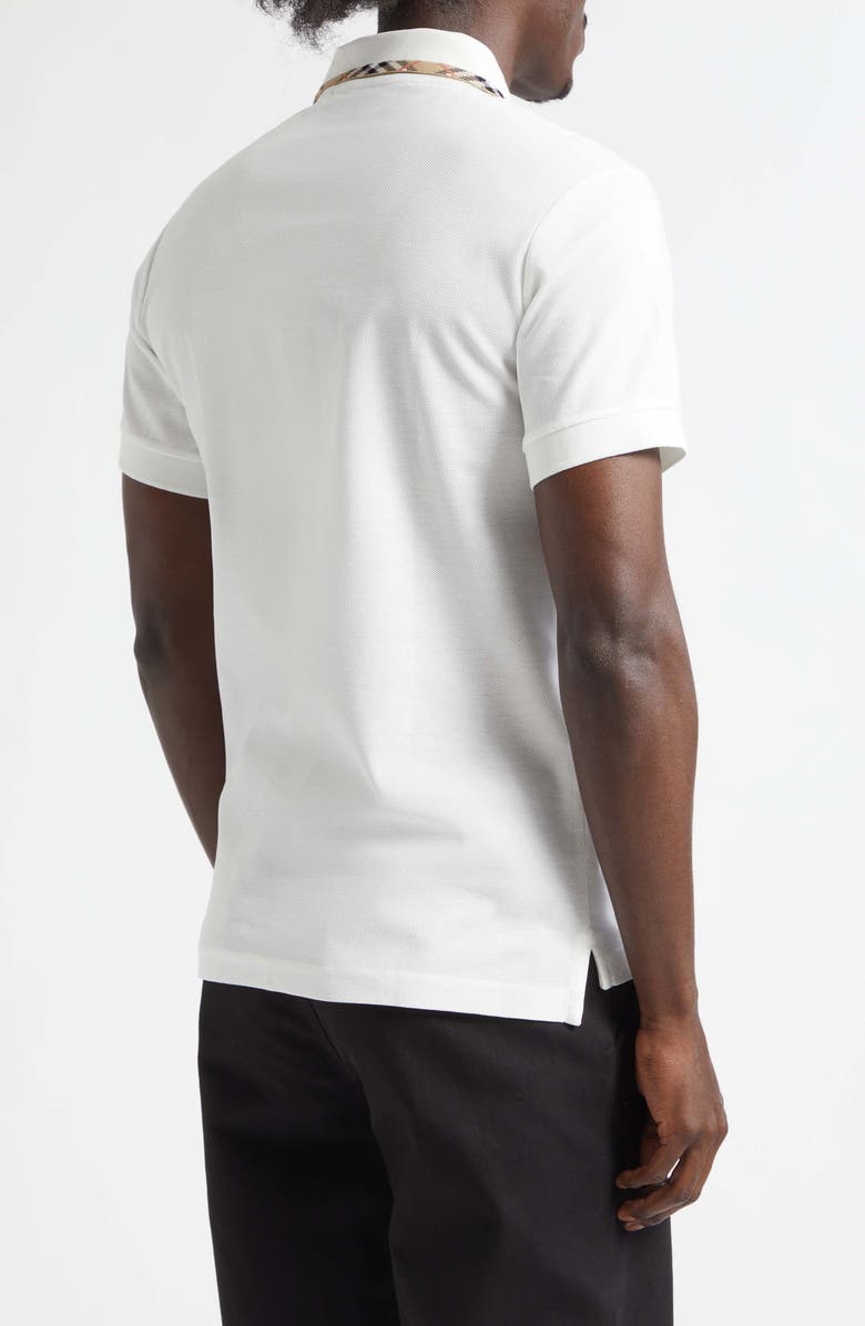 Burberry Eddie Cotton Piquè Polo, Alternate, color, Chalk