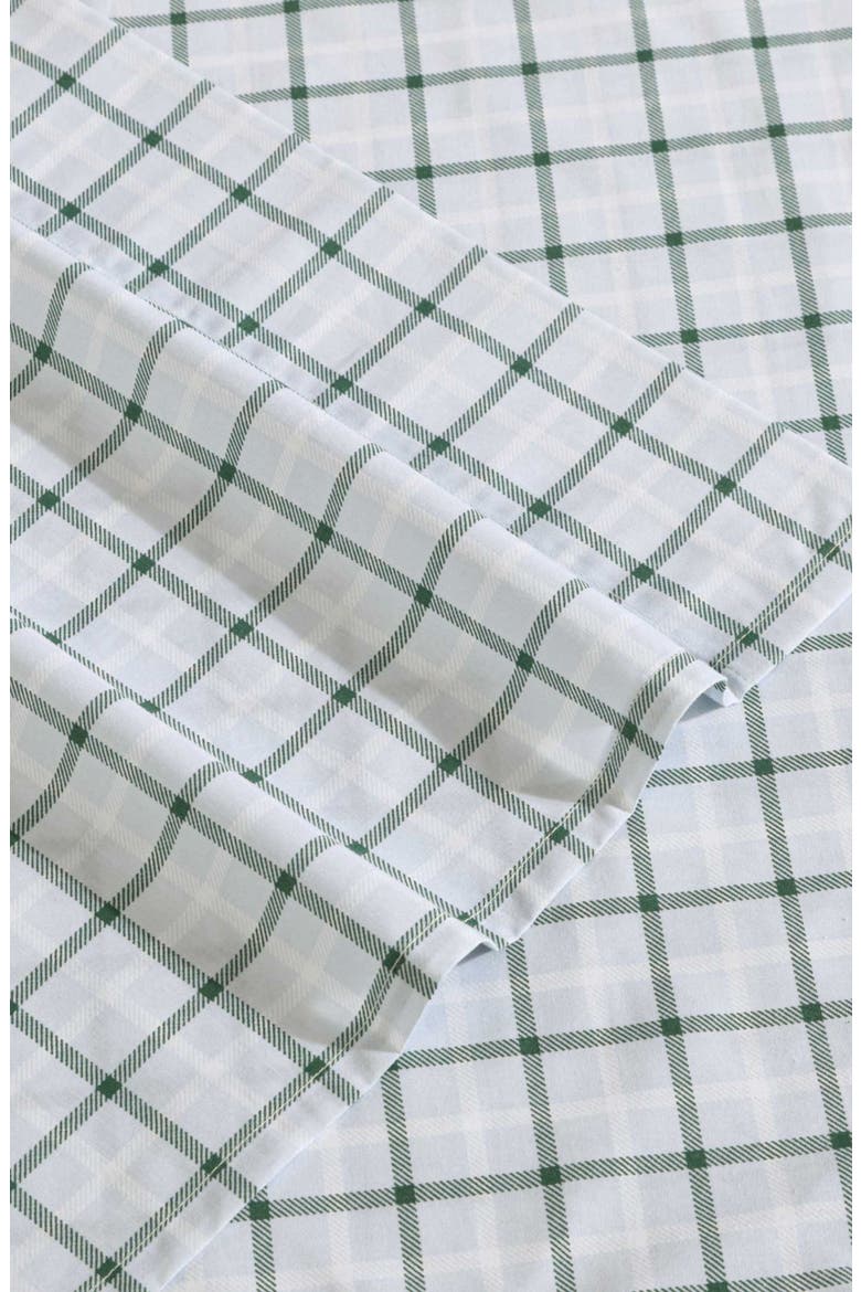 Classic Tattersall Plaid Sheet Set, Alternate, color, GREY/ WHITE/ GREEN