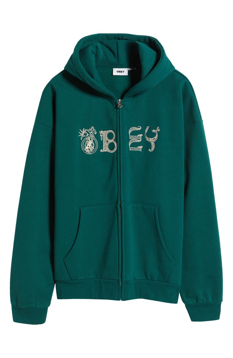 Obey Woodcut Extra Heavy Hoodie, Alternate, color, 