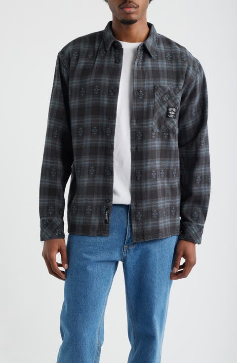 Liquid Trips Flannel Long Sleeve Button-Up Shirt