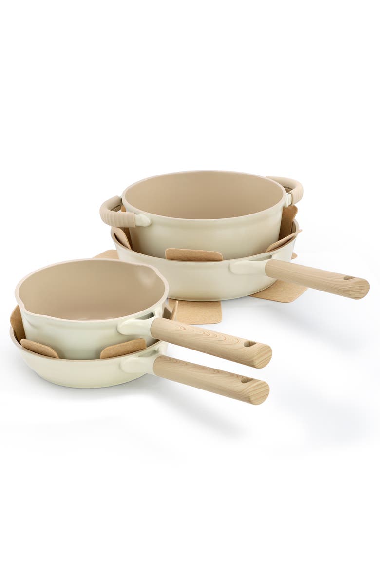 Gibson Elite Folkstone 13 Piece Ceramic Nonstick Cast Aluminum Cookware Set, Alternate, color, White