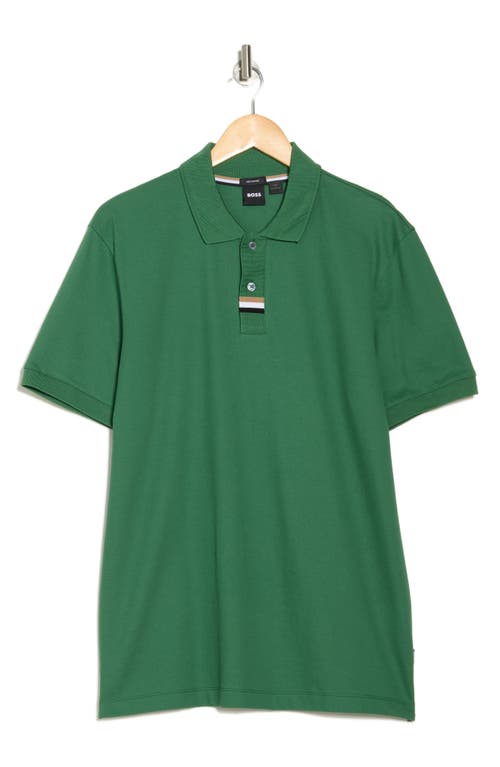 Shop Hugo Boss Boss Parlay Tipped Cotton Polo In Green