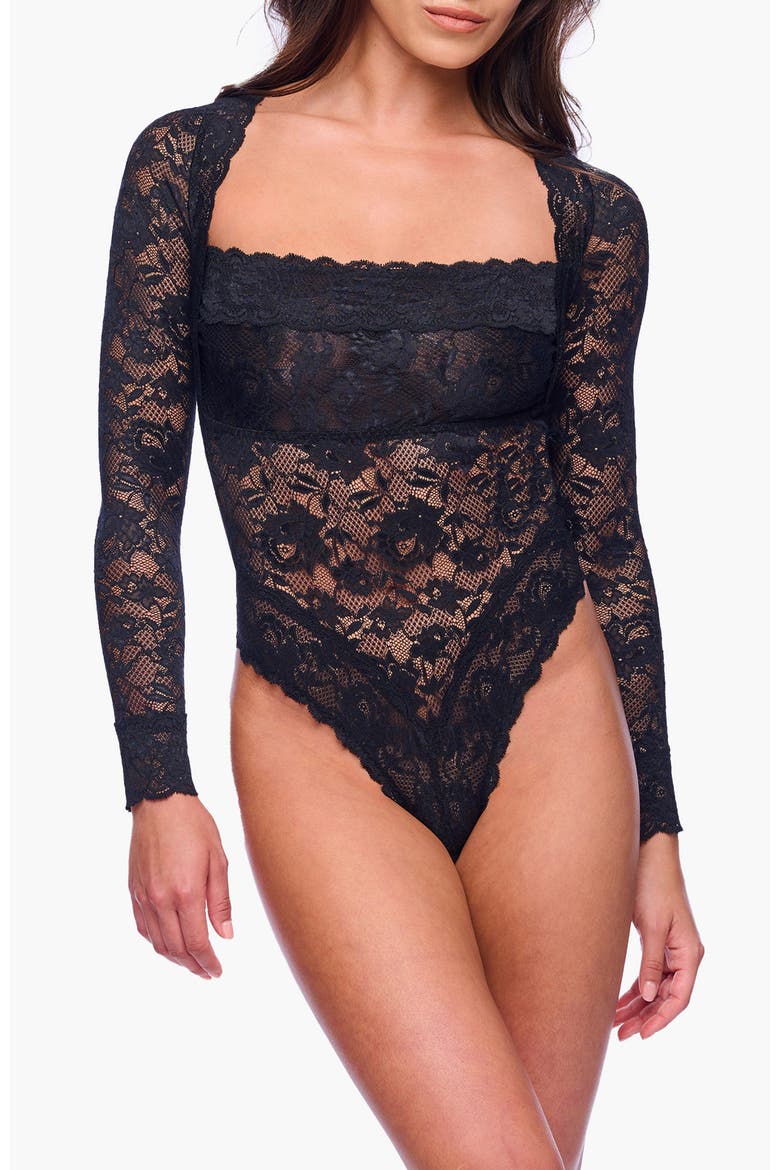 Nsn Long Sleeve Teddy, Main, color, Black