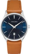 Vincero Kairos Leather Strap Watch, 38mm