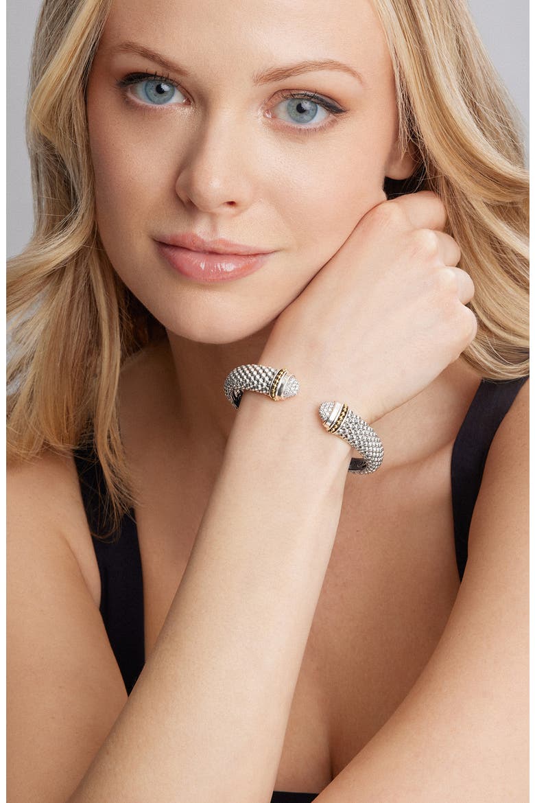 Caviar Diamond Cuff, Alternate, color, SILVER