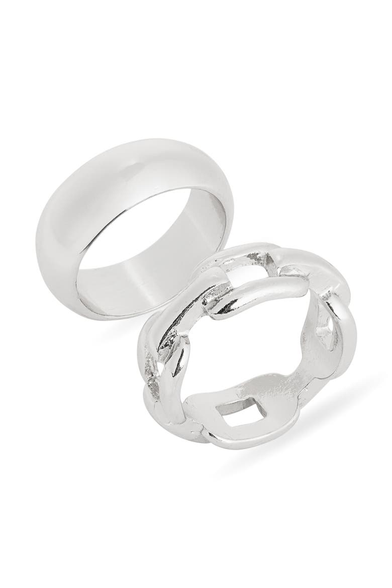Set of 2 Assorted Rings, Main, color, SILVER
