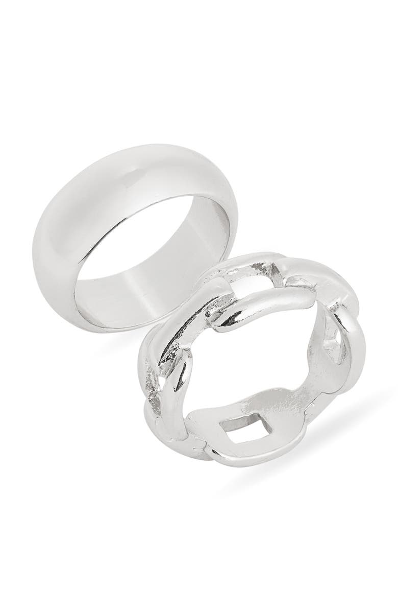 Leith Set of 2 Assorted Rings, Main, color, Silver