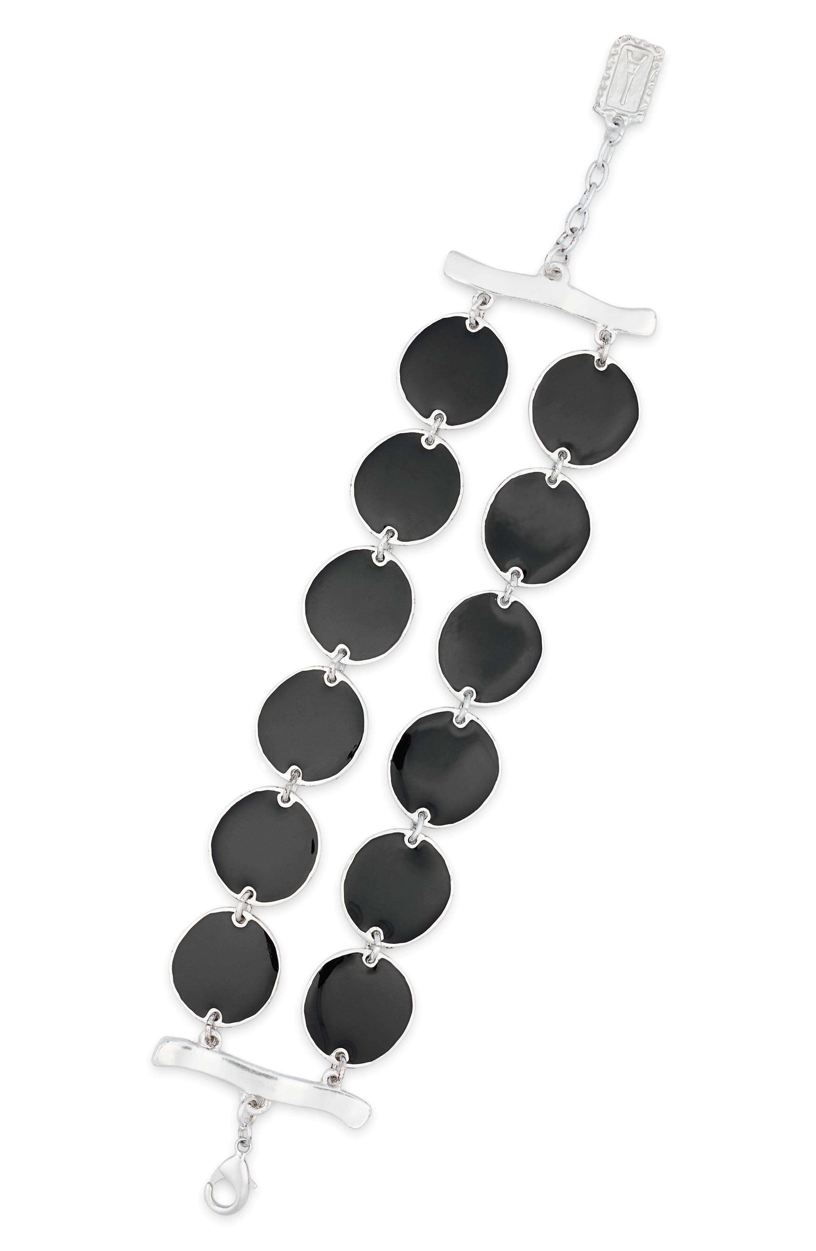Karine Sultan Black Enamel Coin Bracelet