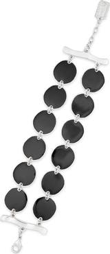 Karine Sultan Black Enamel Coin Bracelet
