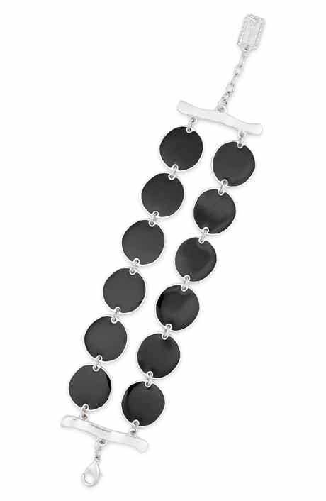 Karine Sultan Black Enamel Coin Bracelet