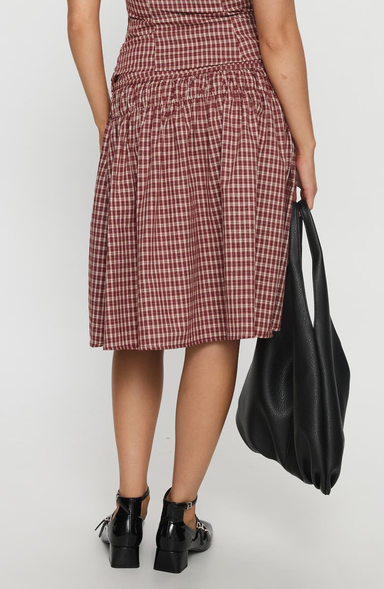 Princess Polly Alixandra Check Print Midi Skirt, Alternate, color, Red Check