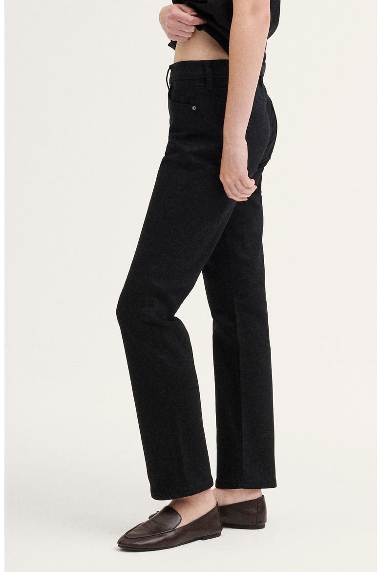 The Longline Straight Leg Jeans, Alternate, color, BLACK RINSE WASH