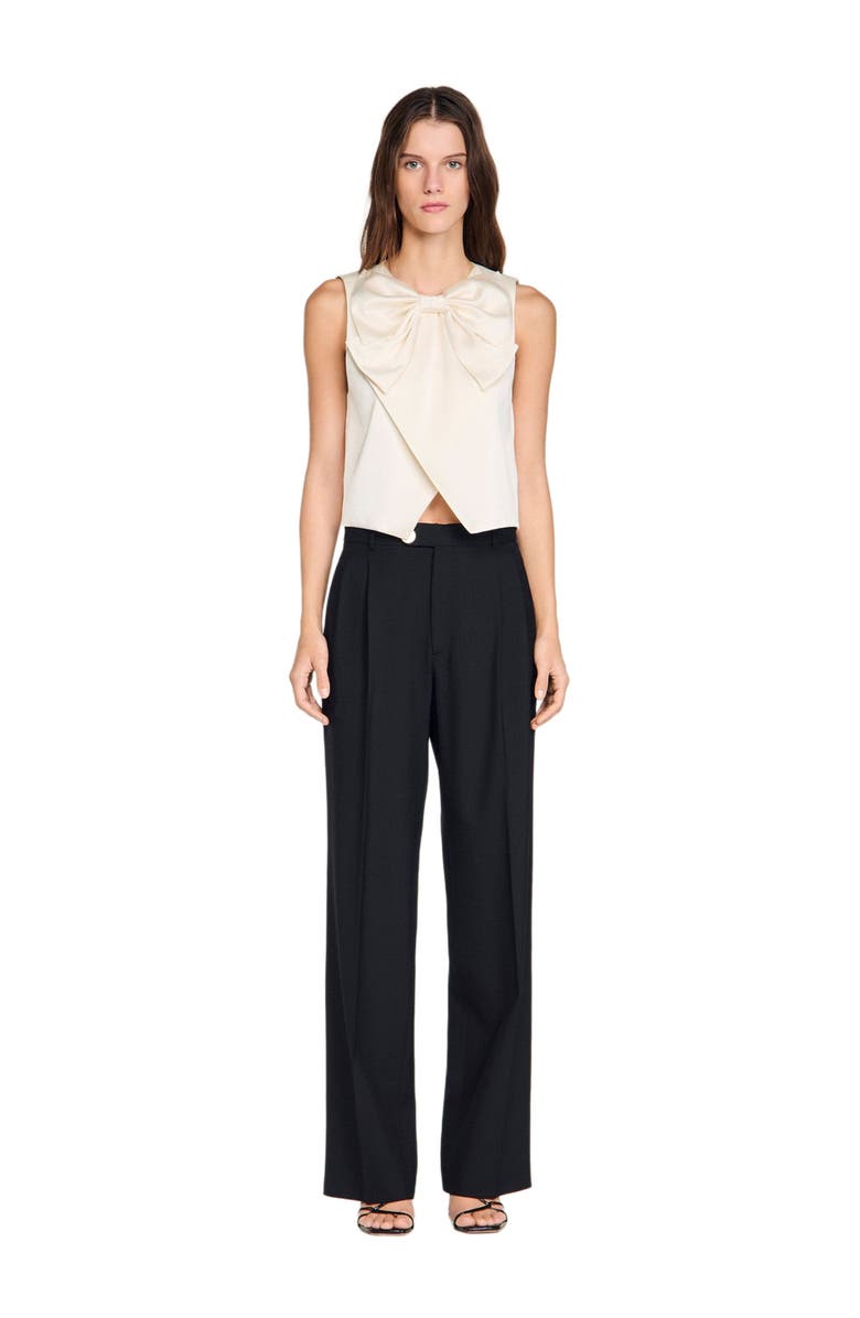 SANDRO Wool suit trousers, Alternate, color, Black