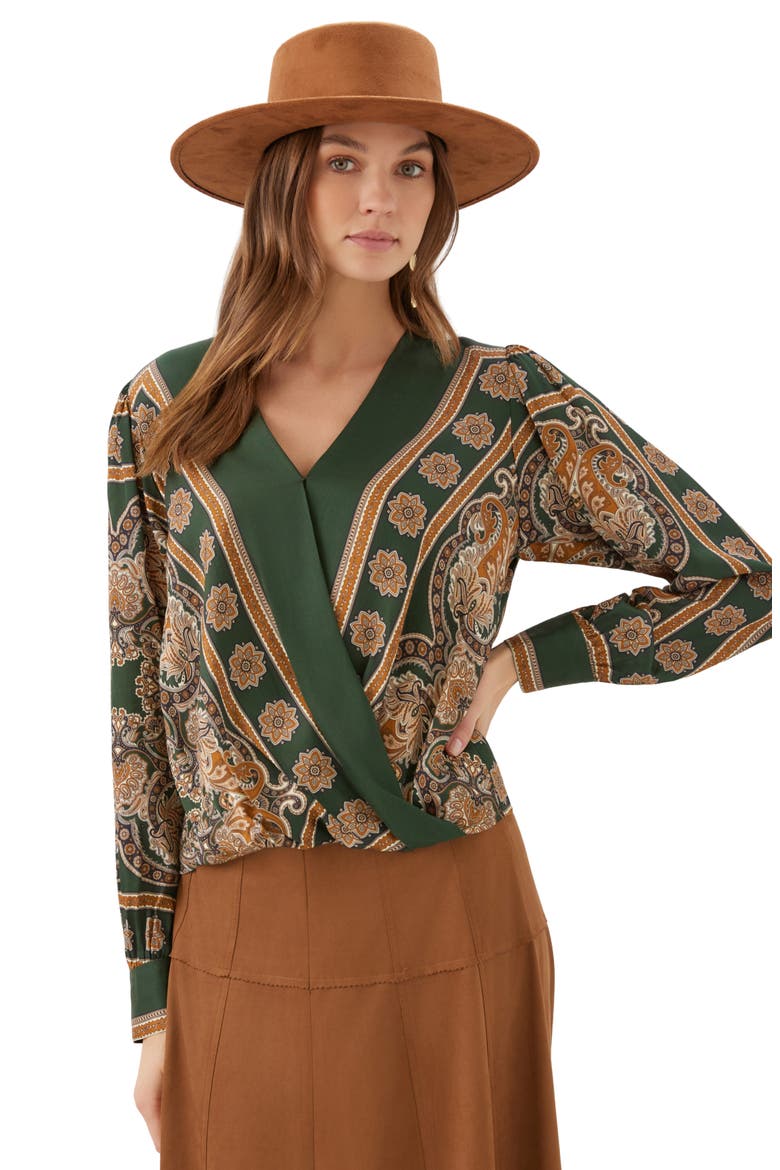 Print Drape Front Top, Alternate, color, PRINT