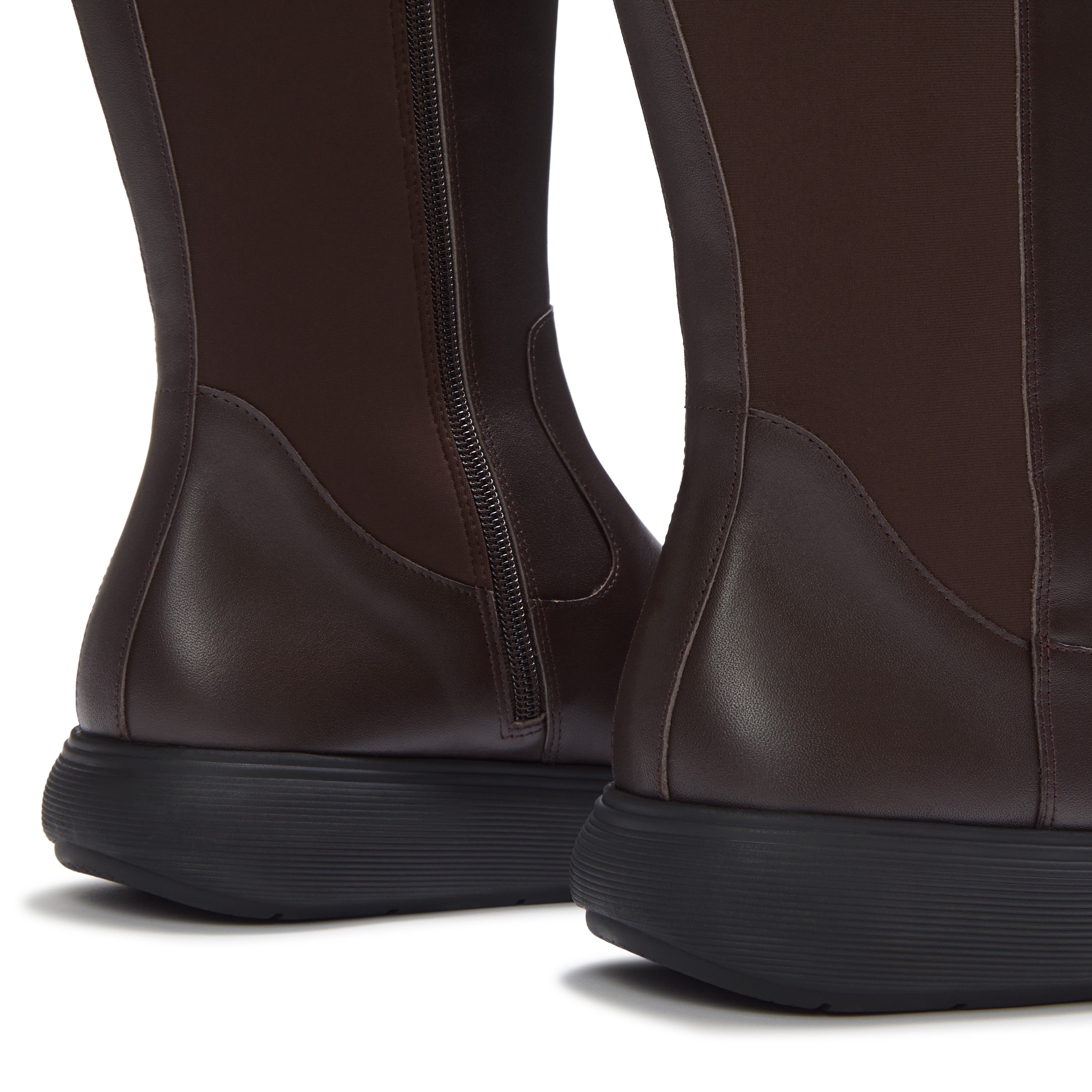 Iq-Comff Leather High Boots, Alternate, color, Chocolate Brown
