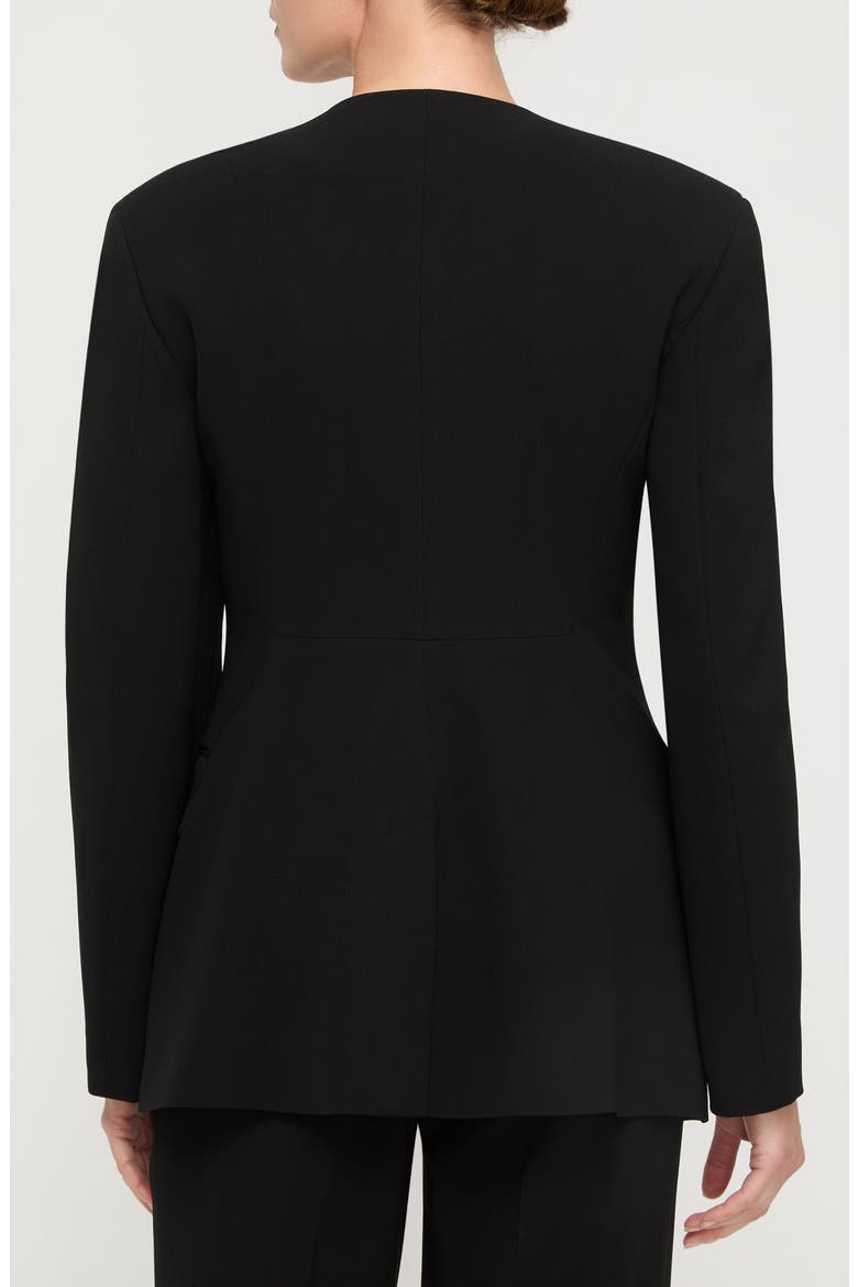 Cystal Cluster Button Finesse Crepe Cutaway Jacket, Alternate, color, BLACK