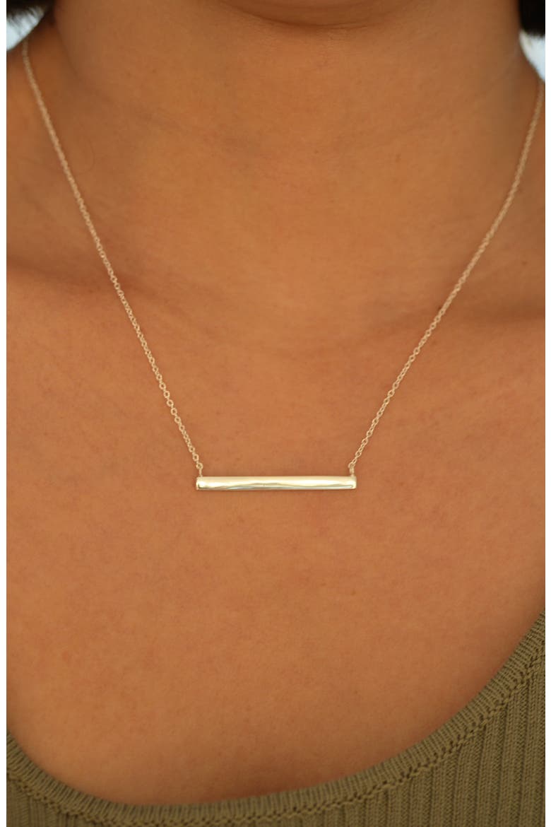 Argento Vivo Bar Pendant Necklace, Alternate, color, SILVER