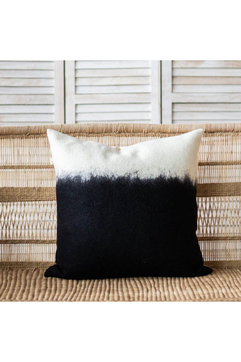 Eclipse Dip-Dyed Organic Wool Throw Pillow - Square - with Insert, Alternate, color, Natural - Large
