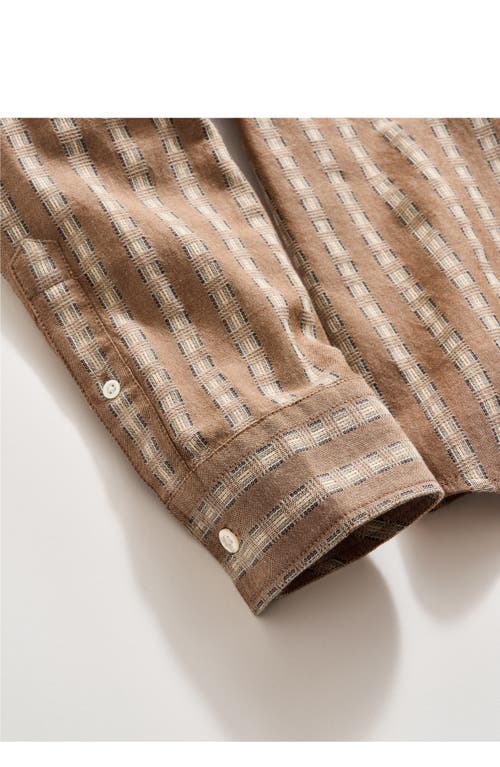 Billy Reid Dobby Stripe Tuscumbia Shirt Button Down In Brown
