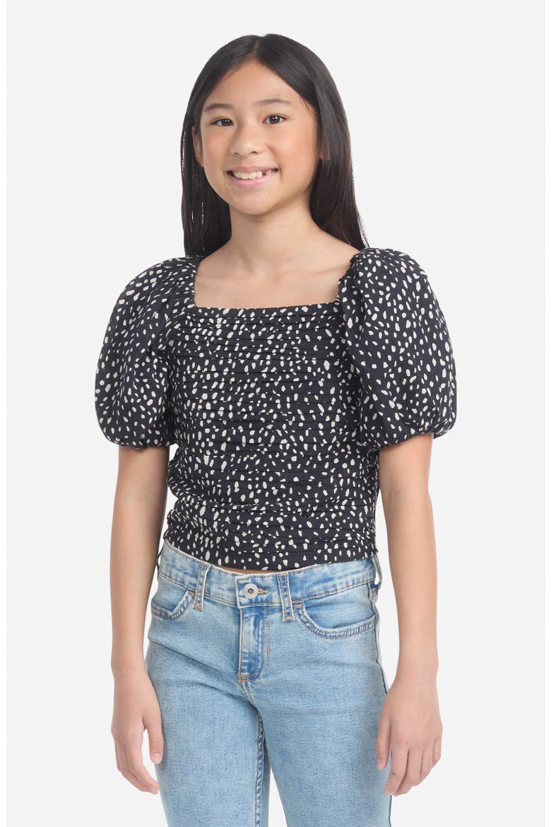 Kids' Emerson Puff Sleeve Top, Alternate, color, ANTHRACITE