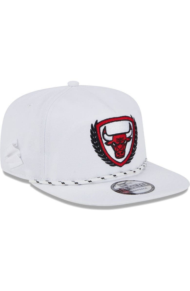 New Era Men's New Era  White Chicago Bulls The Golfer Crest Snapback Hat, Alternate, color, 