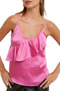 WISHLIST Ruffle Satin Cami