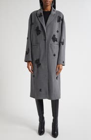 Cinq à Sept Crystal Ivy Gravis Embellished Coat