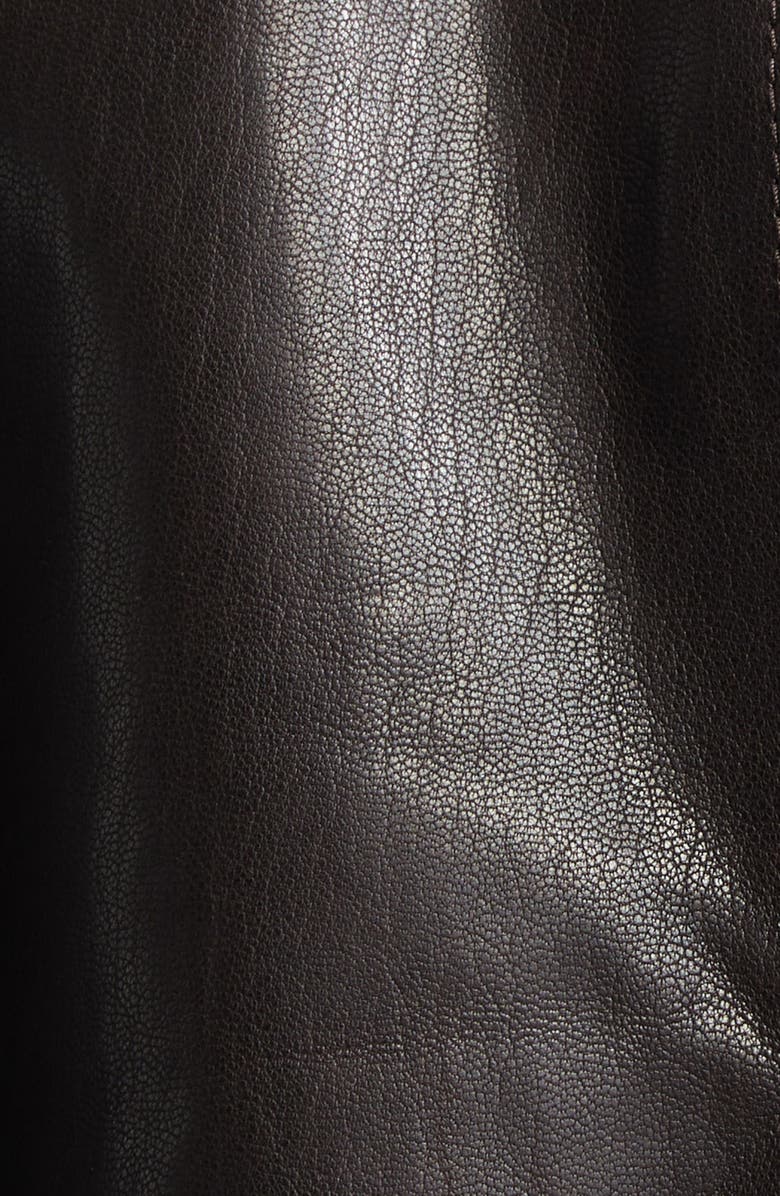 FERRAGAMO Hug Buckle Leather Bomber Jacket, Alternate, color, Expresso