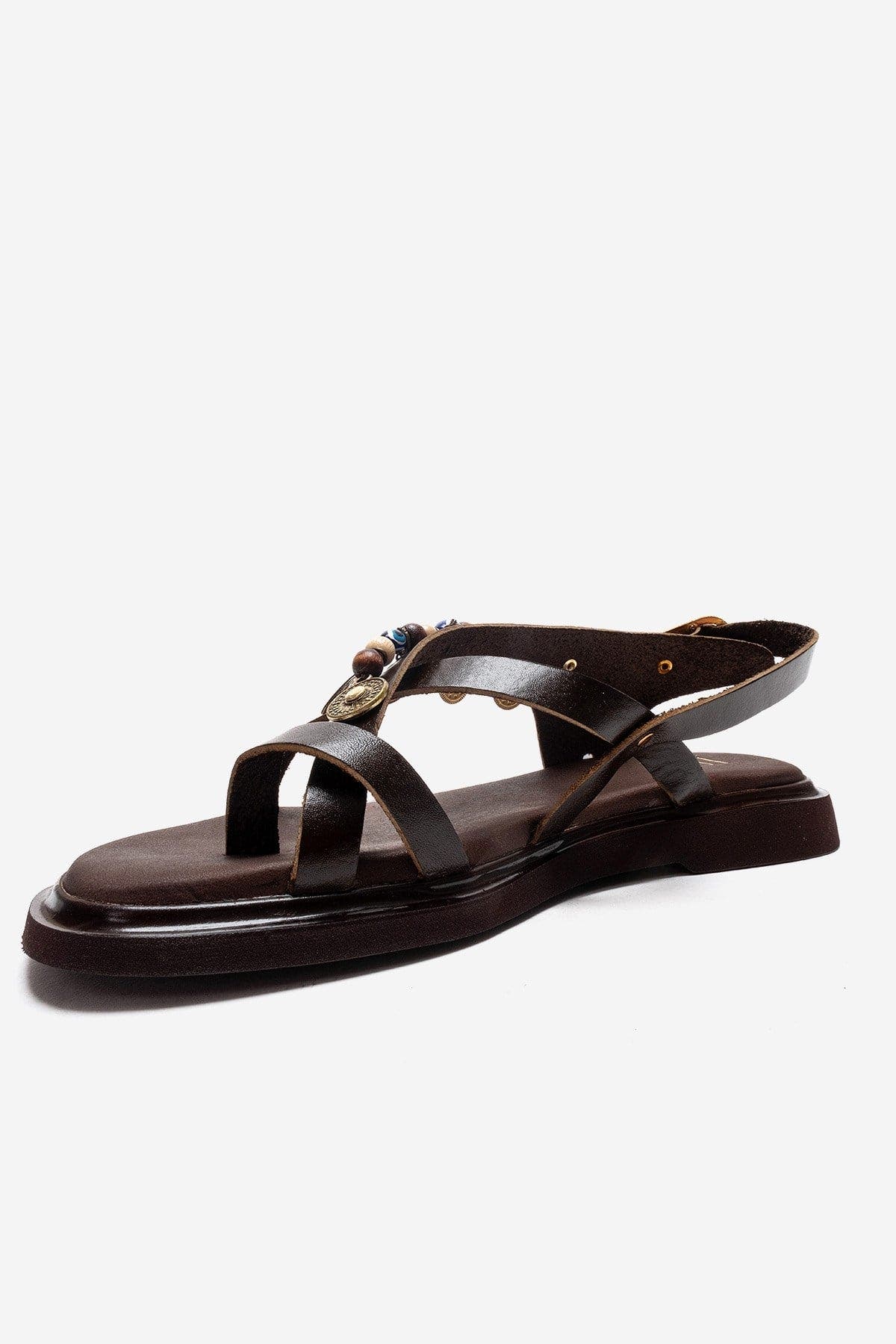 Hush Leather Beaded Sandal, Alternate, color, Brown