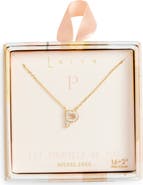Leith Cubic Zirconia Initial Pendant Necklace