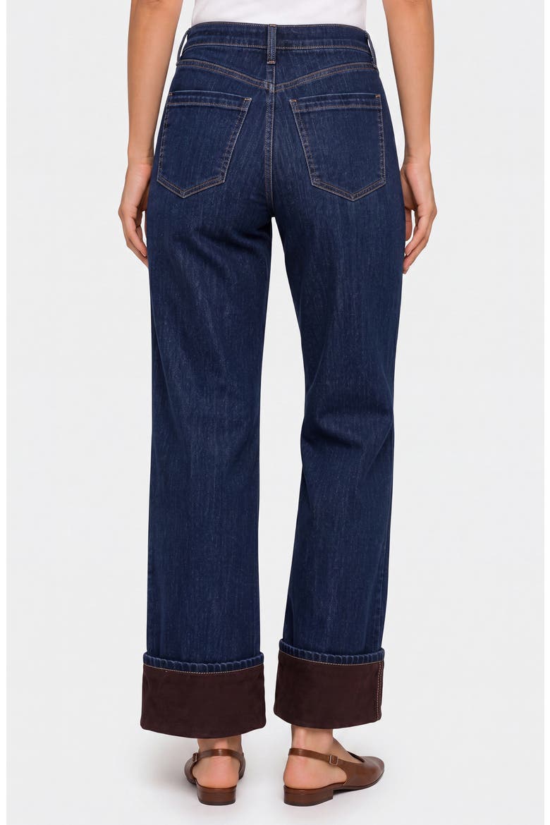 Kennedy Velvet Cuff Straight Leg Jeans, Alternate, color, MYSTIC POND