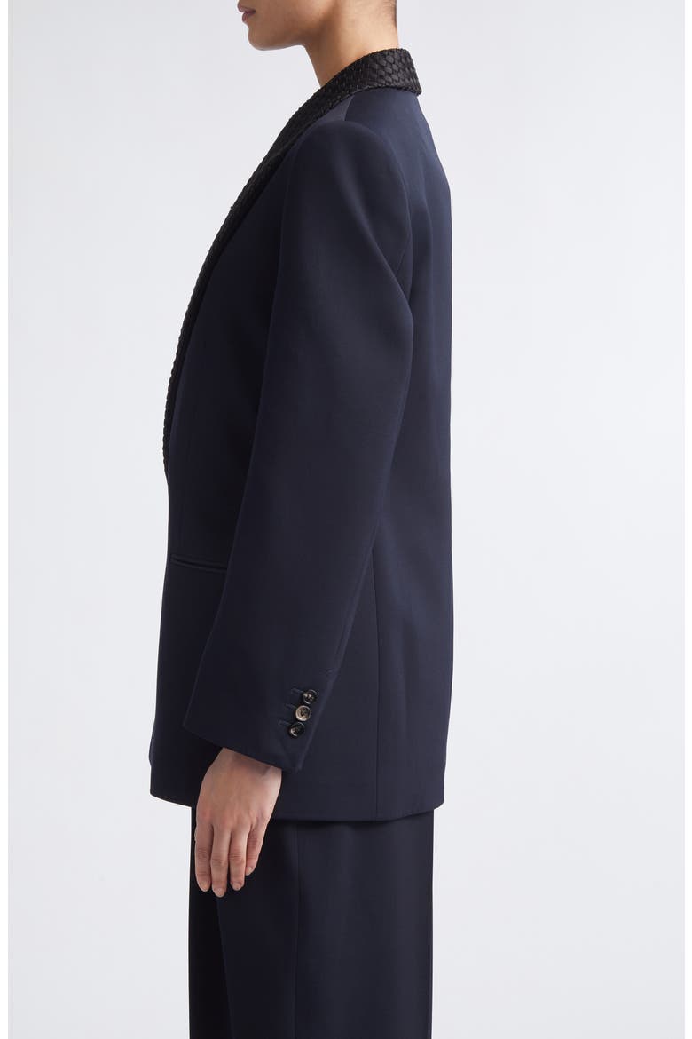 Intrecciato Lapel Blazer, Alternate, color, 4071 MIDNIGHT BLUE