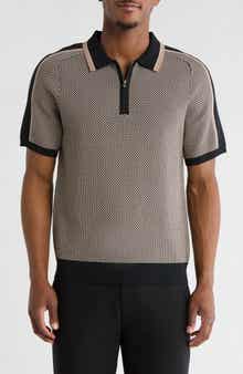Elie Tahari Geometric Jacquard Polo Shirt