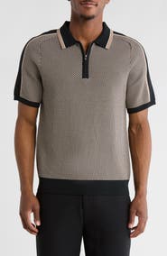 Elie Tahari Geometric Jacquard Polo Shirt