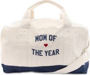 Favorite Daughter Mom of the Year Embroidered Canvas Duffle Bag
