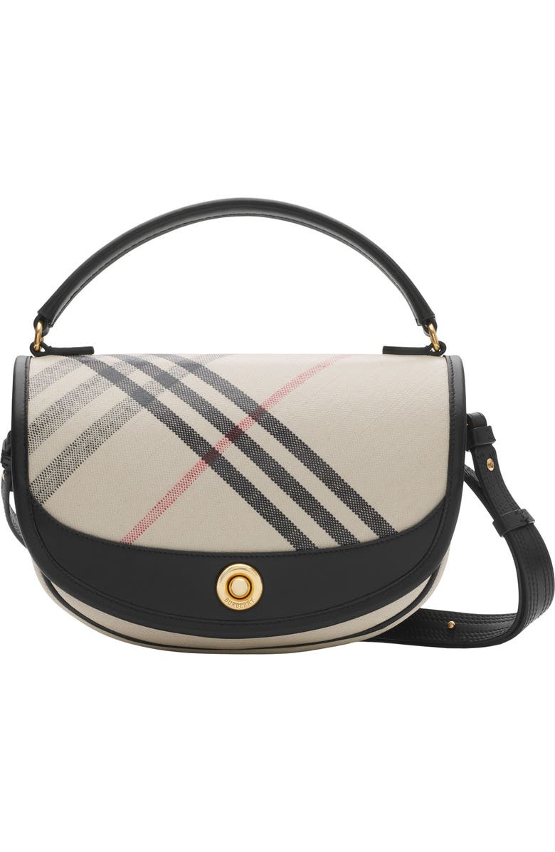 Burberry Highlands Coated Canvas & Leather Top Handle Bag, Main, color,