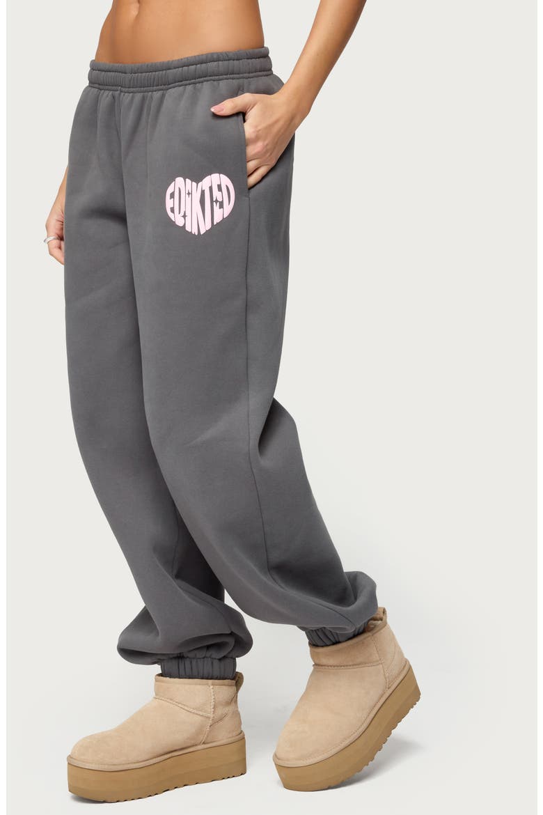 Major Love Fleece Logo Graphic Sweatpants, Alternate, color, DARK-GRAY