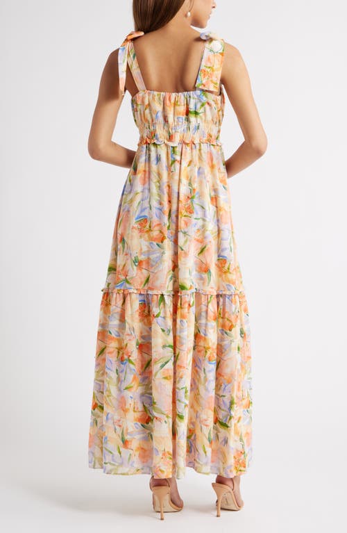 Chelsea28 Tie Strap Floral Print Maxi Dress In Multi