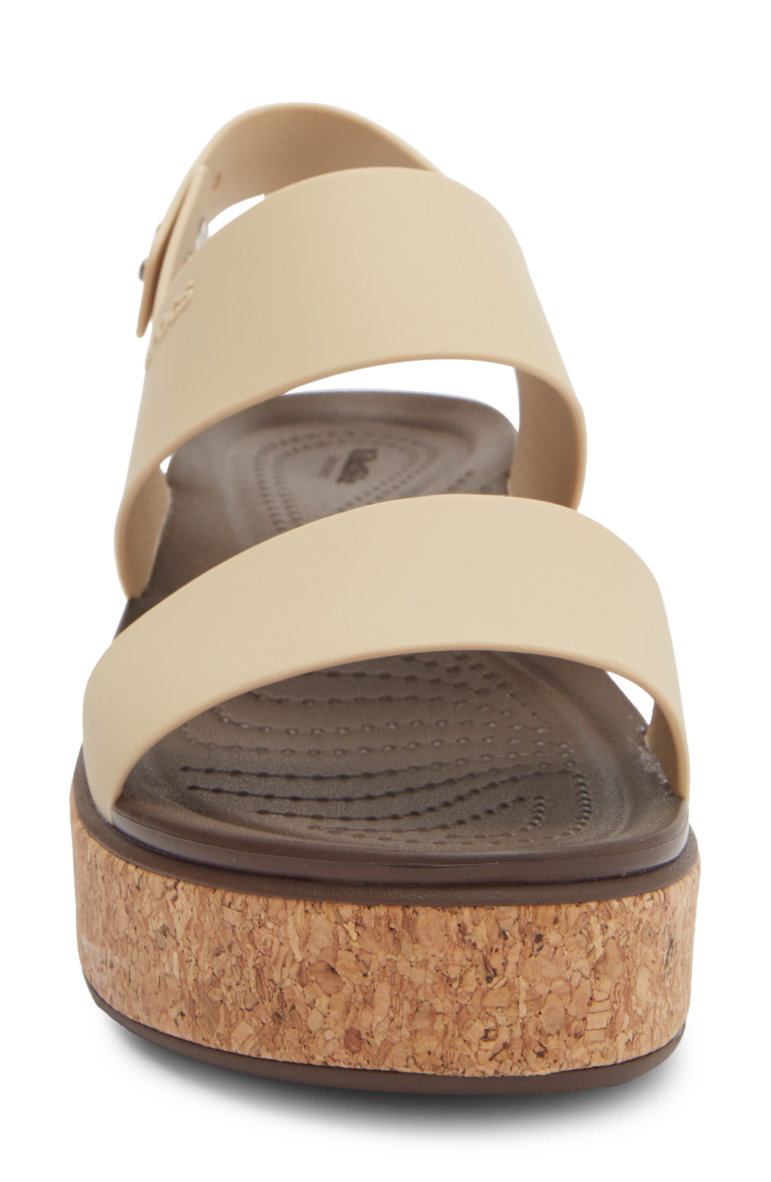 CROCS Brooklyn Cork Low Platform Wedge Sandal, Alternate, color, Chai