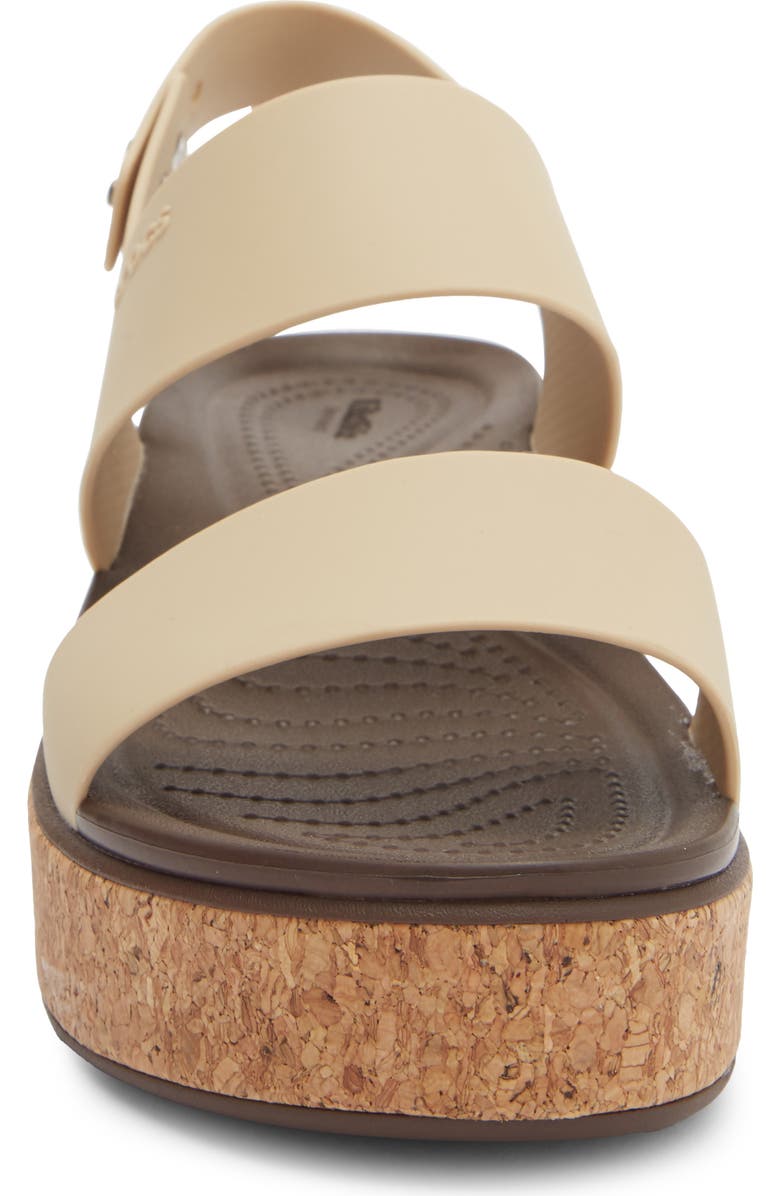 CROCS Brooklyn Cork Low Platform Wedge Sandal, Alternate, color, Chai