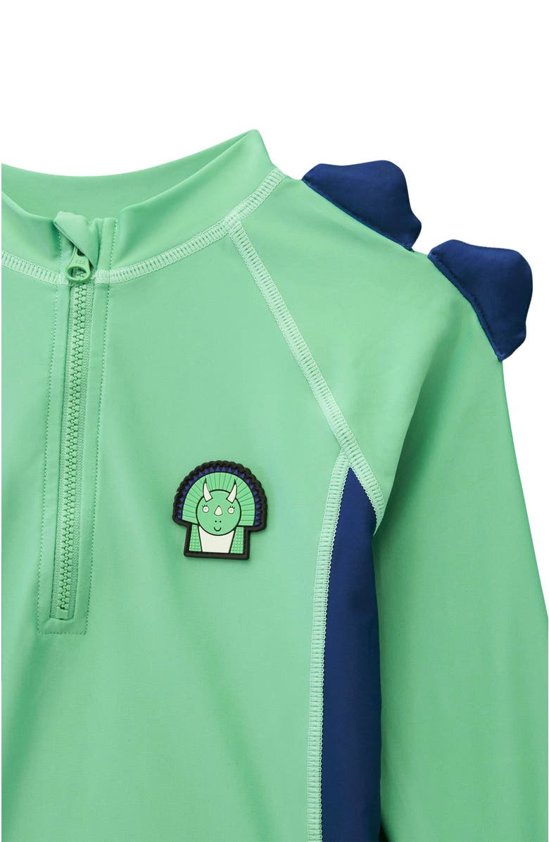 Roarsome Quarter Zip Long Sleeve Rash Guard Little Kids & Big Kids, Alternate, color, Green