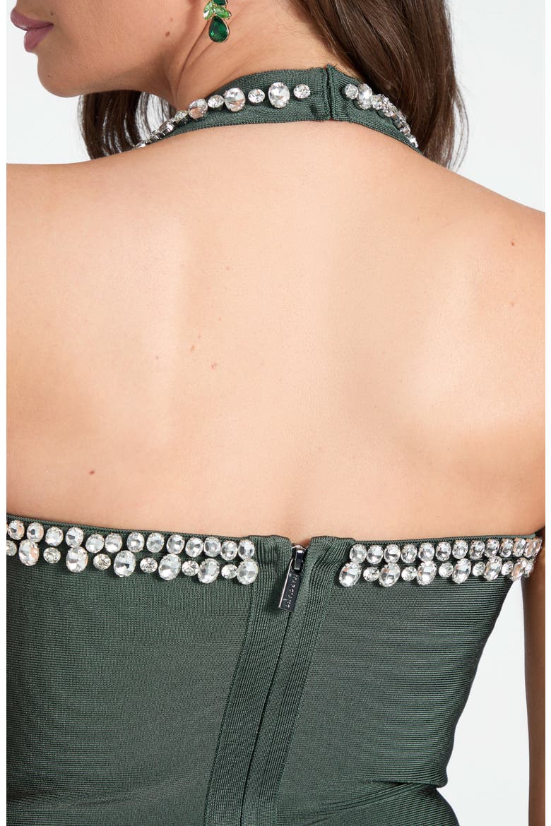 Beatriz Halter Minidress, Alternate, color, DARK GREEN